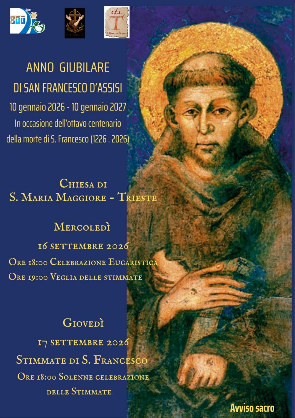 Stimmate di san Francesco: le celebrazioni a Trieste Stimmate di san Francesco: le celebrazioni a Trieste